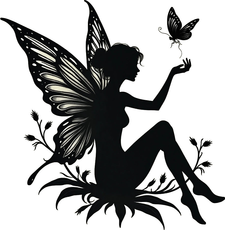 Fairy and Butterfly Silhouette